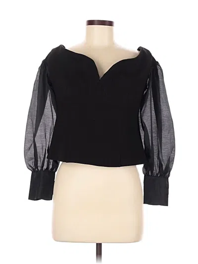 Pre-owned Future Collective 3/4 Sleeve Blouse In Black