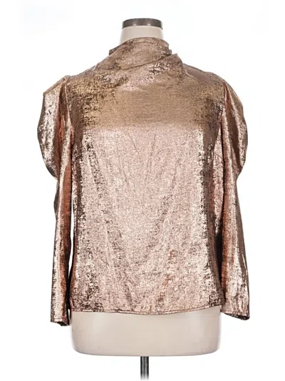 Pre-owned Future Collective 3/4 Sleeve Blouse In Gold