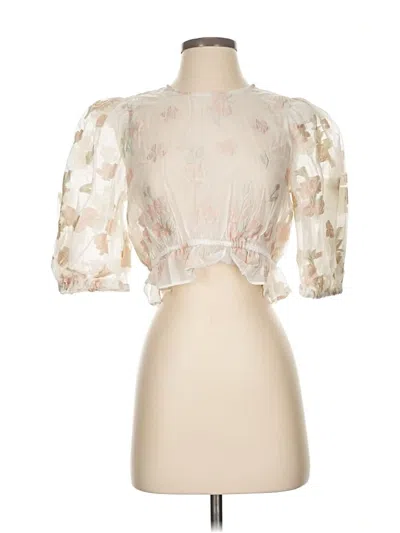 Pre-owned Future Collective 3/4 Sleeve Blouse In Ivory