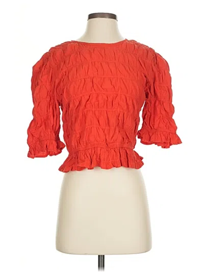 Pre-owned Future Collective 3/4 Sleeve Blouse In Orange