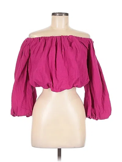Pre-owned Future Collective 3/4 Sleeve Blouse In Pink