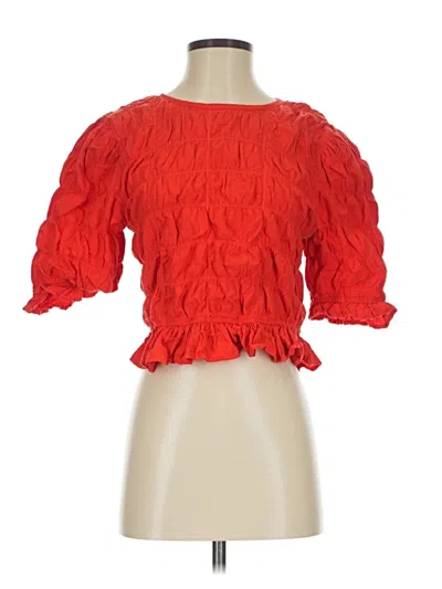 Pre-owned Future Collective 3/4 Sleeve Blouse In Red