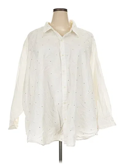 Pre-owned Future Collective 3/4 Sleeve Button Down Shirt In Ivory