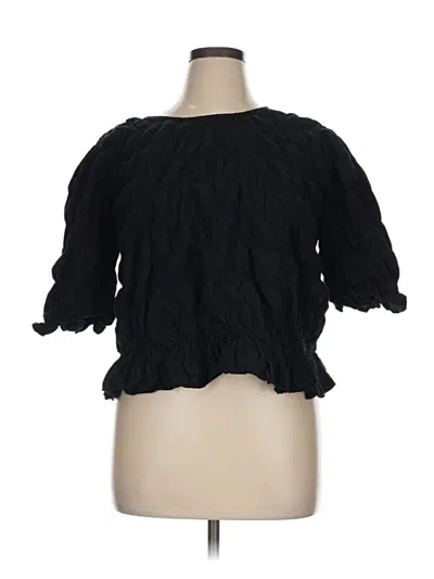 Pre-owned Future Collective 3/4 Sleeve Top Black Sweetheart Neckline Tops