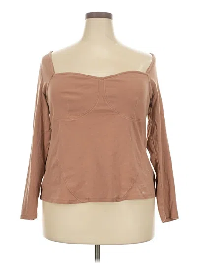 Pre-owned Future Collective 3/4 Sleeve T-shirt In Brown