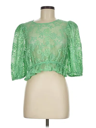 Pre-owned Future Collective 3/4 Sleeve T-shirt In Green