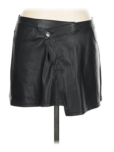Pre-owned Future Collective Faux Leather Skirt In Black