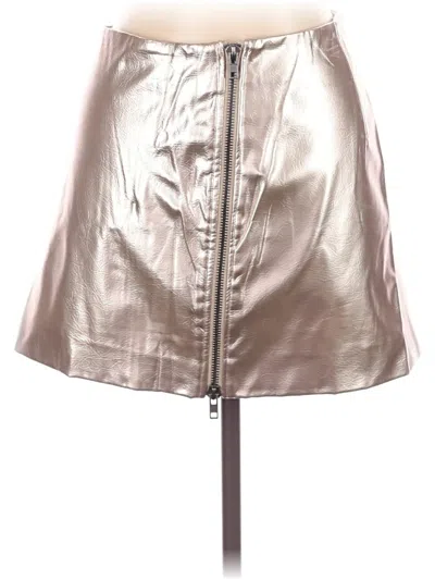Pre-owned Future Collective Faux Leather Skirt In Pink