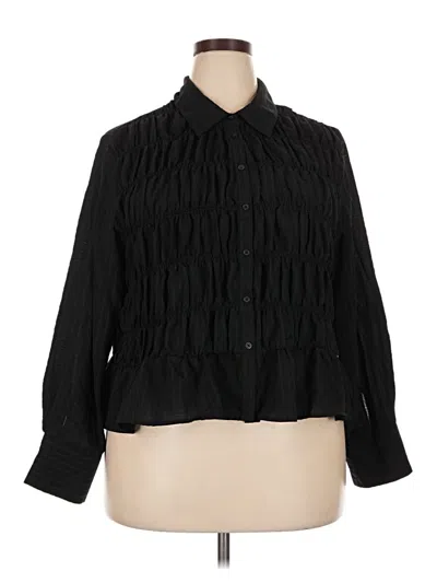 Pre-owned Future Collective Long Sleeve Blouse In Black