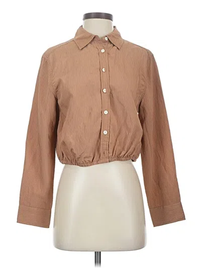 Pre-owned Future Collective Long Sleeve Blouse In Brown