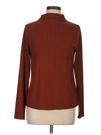 Pre-owned Future Collective Long Sleeve Blouse In Burgundy