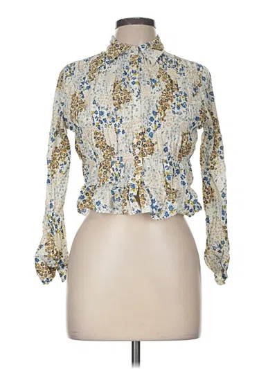 Pre-owned Future Collective Long Sleeve Blouse In Gold