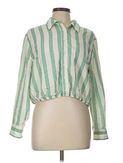 Pre-owned Future Collective Long Sleeve Blouse In Green