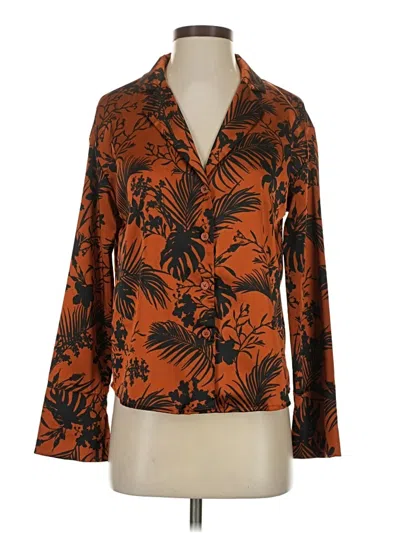 Pre-owned Future Collective Long Sleeve Blouse In Orange