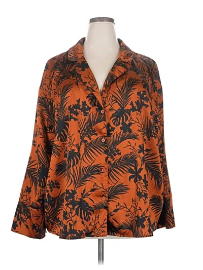 Pre-owned Future Collective Long Sleeve Blouse In Orange