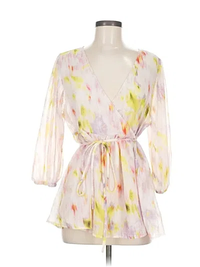 Pre-owned Future Collective Long Sleeve Blouse In Pink