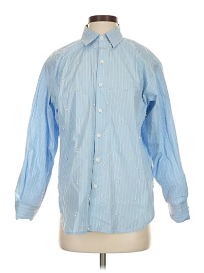 Pre-owned Future Collective Long Sleeve Button Down Shirt In Blue