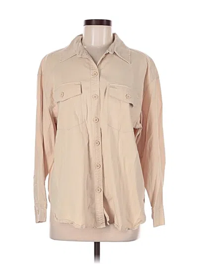 Pre-owned Future Collective Long Sleeve Button Down Shirt In Brown