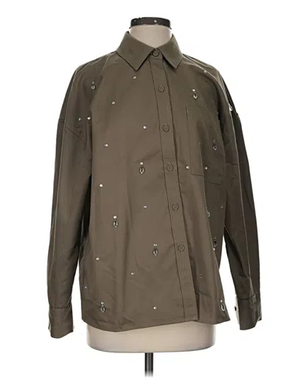 Pre-owned Future Collective Long Sleeve Button Down Shirt In Brown