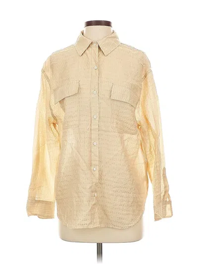 Pre-owned Future Collective Long Sleeve Button Down Shirt In Gold