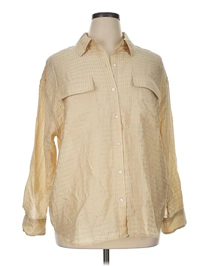 Pre-owned Future Collective Long Sleeve Button Down Shirt In Gold