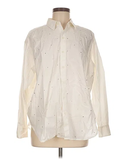 Pre-owned Future Collective Long Sleeve Button Down Shirt In Ivory