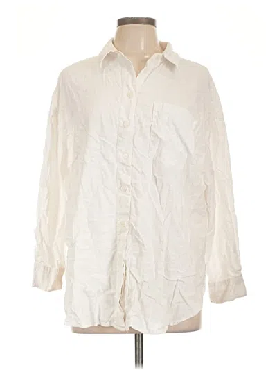 Pre-owned Future Collective Long Sleeve Button Down Shirt In Ivory