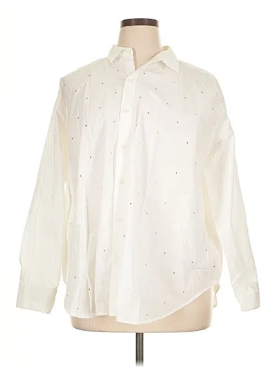 Pre-owned Future Collective Long Sleeve Button Down Shirt In White