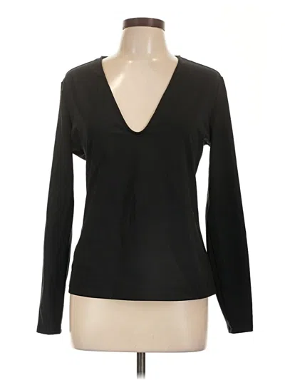 Pre-owned Future Collective Long Sleeve Top Black Plunge Neckline Tops