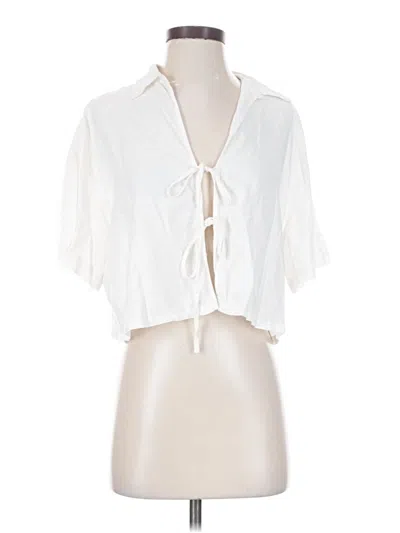 Pre-owned Future Collective Short Sleeve Blouse In Ivory