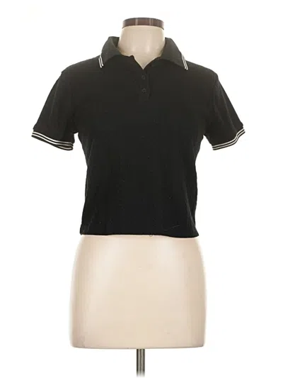 Pre-owned Future Collective Short Sleeve Top Black Collared Neckline Tops
