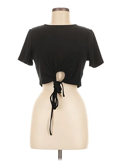 Pre-owned Future Collective Short Sleeve Top Black Keyhole Neckline Tops