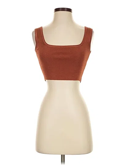 Pre-owned Future Collective Sleeveless Top Brown Square Neckline Tops