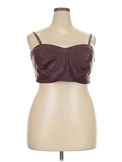 Pre-owned Future Collective Tube Top Burgundy Strapless Neckline Tops