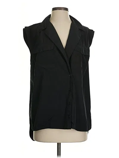 Pre-owned Future Collective X Kahlana Barfield Brown Sleeveless Button Down Shirt In Black