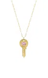 Future Fortune Believe In Magic Key 14k Yellow Gold Morganite Necklace