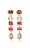 Future Fortune Gleam 14k Yellow Gold Tourmaline; Morganite; And Diamond Earrings In Multi