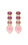 Future Fortune High Purpose 14k Yellow Gold Tourmaline And Opal Earrings In Purple