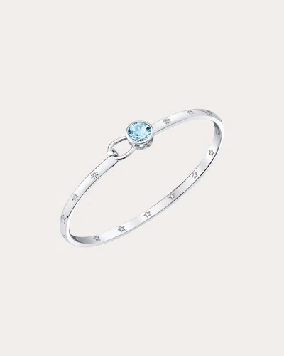 Future Fortune Women's Aquamarine & Diamond Empress Bracelet In Silver