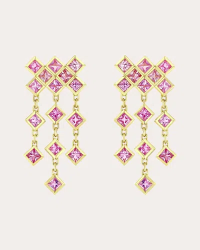 Future Fortune Women's Pink Sapphire & 18k Gold Luminesce Drop Earrings