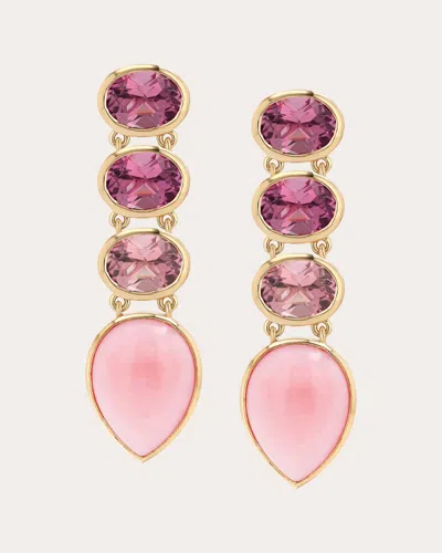 Future Fortune Women's Pink Tourmaline & Opal High Purpose Drop Earrings