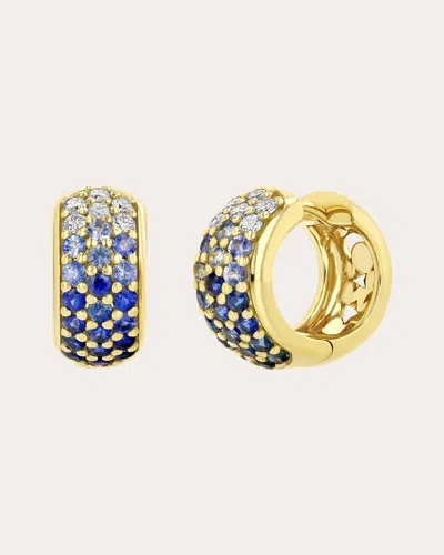 Future Fortune Women's Sapphire & Diamond Euphoria Huggie Earrings In Gold