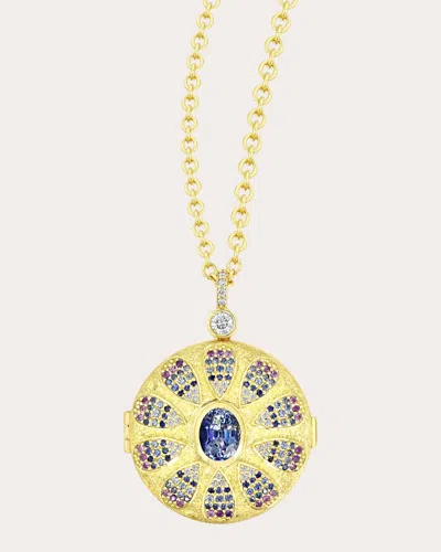 Future Fortune Women's Sapphire & Diamond Prisma Locket Necklace In Gold