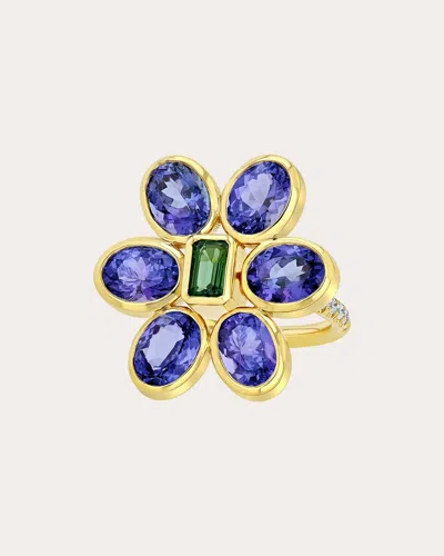 Future Fortune Women's Tanzanite & Tourmaline Bloom Iii Ring In Blue