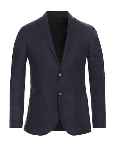 Futuro Man Blazer Navy Blue Size 44 Virgin Wool, Polyamide, Cashmere