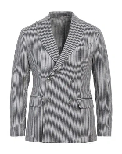 Futuro Man Blazer Navy Size 40 Cotton, Linen, Elastane