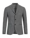 Futuro Man Blazer Steel Grey Size 44 Virgin Wool In Gray