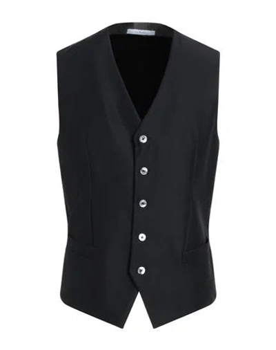 FUTURO FUTURO MAN TAILORED VEST BLACK SIZE 44 VISCOSE, VIRGIN WOOL
