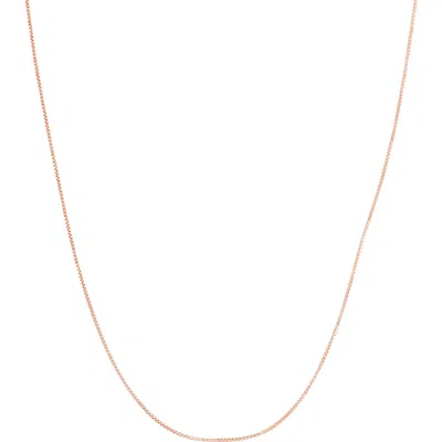 Fuzion Creations 10k Gold Box Chain Necklace In Rose
