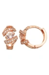 Fuzion Creations 10k Gold Morganite & Diamond Huggie Hoop Earrings In Rose